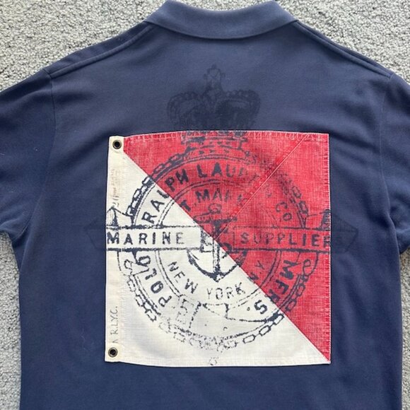Polo Ralph Lauren Yacht Club P.R.L. Club Vintage Polo - Linen Flag Back  Size M - Picture 6 of 10